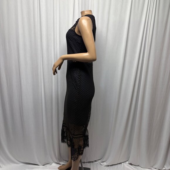 Romeo and Juliet Couture Black Mesh Lace Midi Dress Womens Size Medium NEW - Picture 2 of 10